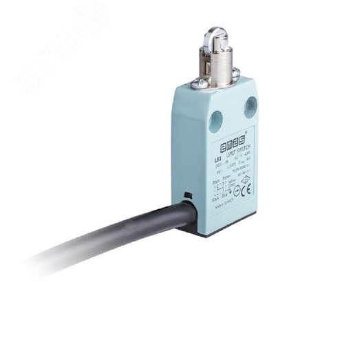 Изображение товара Выключатель концевой, привод роликовый 11 мм металлический плунжер 1НЗ+1НО, мгновенное срабатывание, L61, металлический корпус 240В AC, 3А, IP67 (шт)