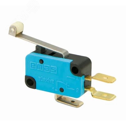 Изображение товара Микровыключатель, привод пластиковый роликовый рычаг (1ПК), металлический корпус (250В AC, 10А), IP20 (шт)