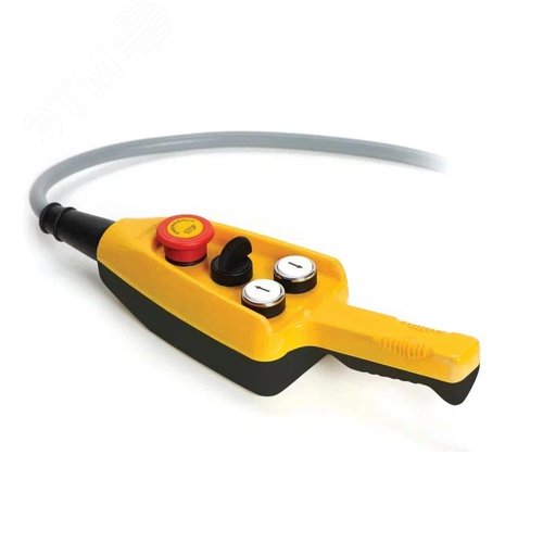 Изображение товара Пост управления 4 кнопки 2 стрелочных указателя, аварийная кнопка, переключатель, желтый-черный цвет, cерия PA, пластиковый корпус 250В AC, 4А, IP65 (шт)