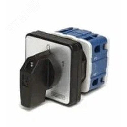 Изображение товара Переключатель двухпозиционный 25А (0-1) 60 градусов, 3 полюса, рамка 48х48 мм, 400В AC, IP54 (шт)