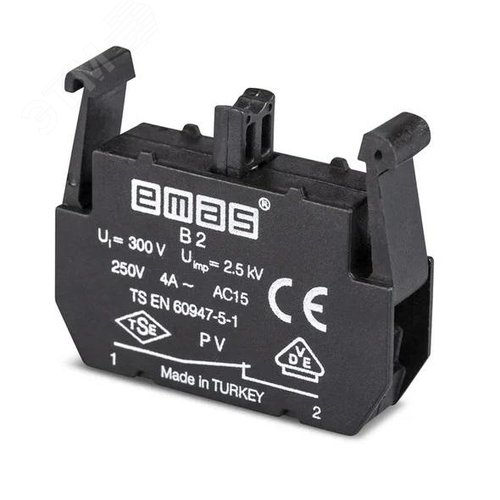 Изображение товара Блок-контакт (1НЗ) для пультов управления серии PV (250В AC, 4А) (шт)