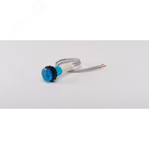 Изображение товара Сигнальная арматура 10мм, синий цвет, светодиод, кабель 12см, 24В AC/DC (шт)