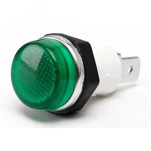 Изображение товара Арматура сигнальная 14мм, зеленый цвет, лампа накаливания, с клеммами, 230В AC (шт)