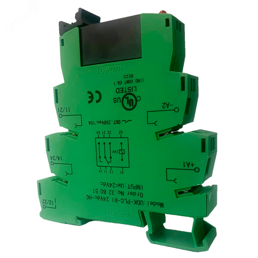 Изображение товара Модуль релейный UDK-PLC-RI 24Vdc-HC электромеханический и твердотельный