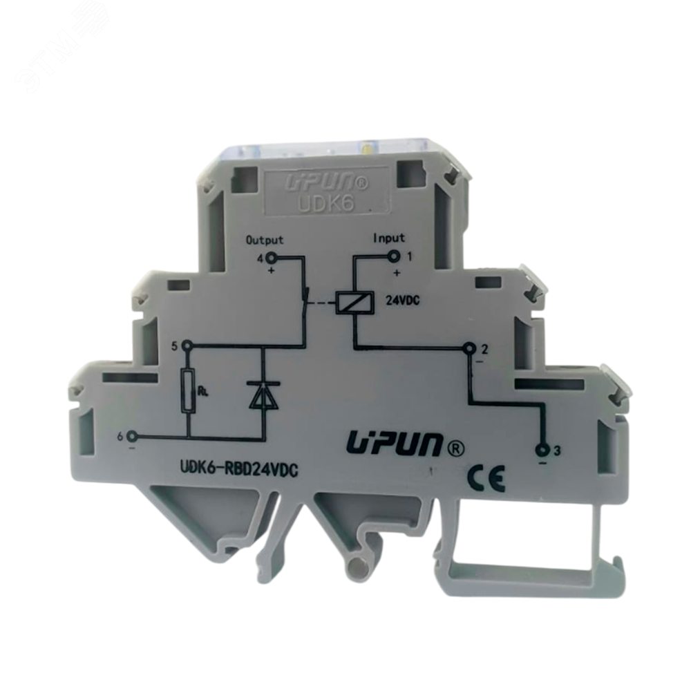 Изображение товара Модуль релейный UDK6-RBD24Vdc 24 В DC 1 NЗ с диодом защиты выхода