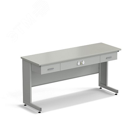 Изображение товара Лабораторный стол ЭКРОС 1800х600х900 мм с ящиками и электрикой, серый ламинат Изображение товара Лабораторный стол ЭКРОС 1800х600х900 мм с ящиками и электрикой, серый ламинат