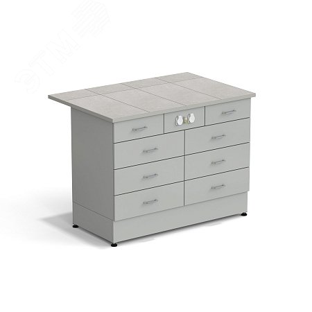 Изображение товара Лабораторная стол-тумба ЭКРОС 1200x800x900 мм с электрикой и керамической поверхностью