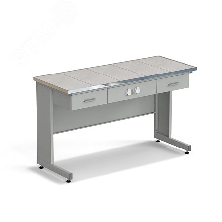 Изображение товара Лабораторный стол с ящиками и электрикой 1500x600x900 мм ЭКРОС КЕРАМИКА