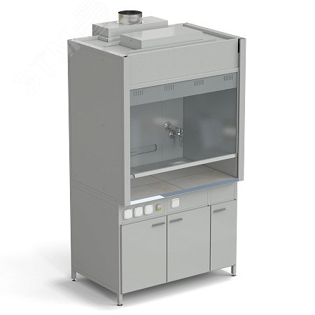 Изображение товара Шкаф вытяжной лабораторный с подводом воды 1200х900х2145 мм керамическая поверхность KE CM