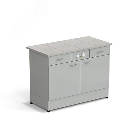 Изображение товара Лабораторный стол-тумба ЭКРОС 1200х600х900 мм с дверьми и ящиками Изображение товара Лабораторный стол-тумба ЭКРОС 1200х600х900 мм с дверьми и ящиками