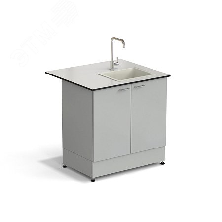 Изображение товара Лабораторный стол-мойка ЭКРОС 900x800x900 мм с чашей из полипропилена справа