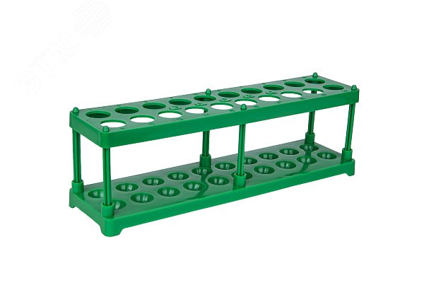 Изображение товара Штатив для пробирок (20 гнезд, h=75 мм) ПП зелёный (шт)