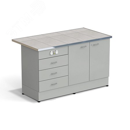 Изображение товара Лабораторный стол-тумба ЭКРОС 1500х800х900 мм с электрикой и керамической поверхностью Изображение товара Лабораторный стол-тумба ЭКРОС 1500х800х900 мм с электрикой и керамической поверхностью