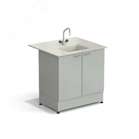 Изображение товара Лабораторный стол-мойка ЭКРОС 900х800х900 мм из полипропилена с центровой чашей