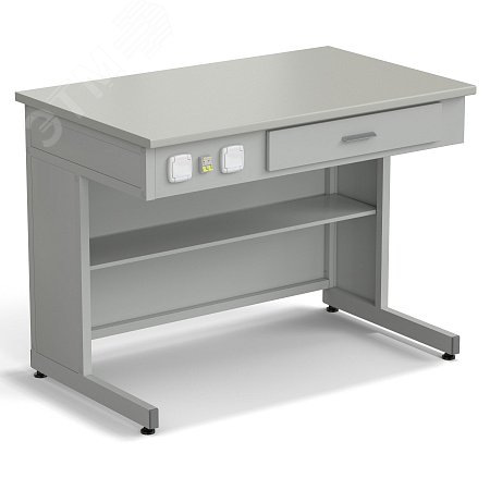 Изображение товара Демонстрационный лабораторный стол с электрикой 1200x750x900 серый ламинат Россия Изображение товара Демонстрационный лабораторный стол с электрикой 1200x750x900 серый ламинат Россия