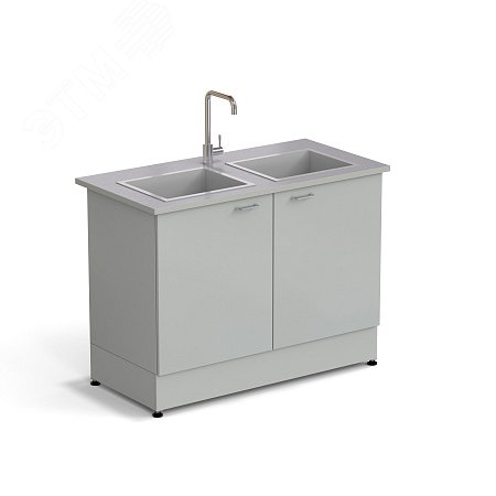 Изображение товара Лабораторный стол ЭКРОС 1200х600х900 мм с двумя чашами из стеклопластика