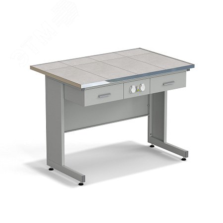 Изображение товара Лабораторный стол с ящиками и электрикой ЭКРОС 1200х800х900 мм из керамики