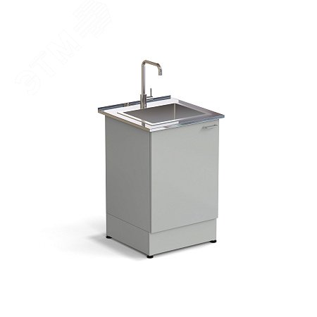 Изображение товара Лабораторный стол-мойка ЭКРОС 600х600х900 мм из нержавеющей стали