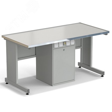 Изображение товара Лабораторный ученический стол с электрикой и сервисной стойкой 1515х750х760 мм