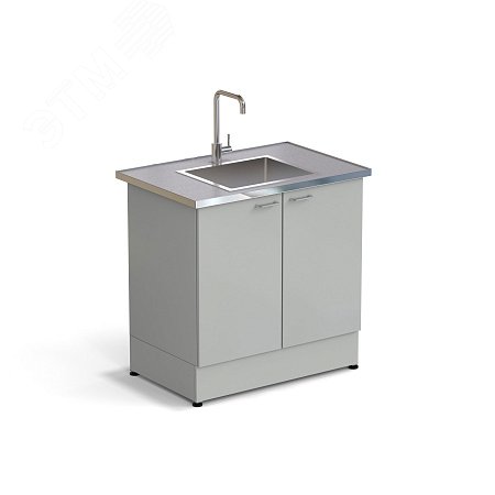 Изображение товара Лабораторный стол-мойка ЭКРОС 900х600х900 мм нержавеющая сталь керамогранит