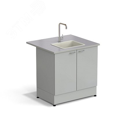 Изображение товара Лабораторный стол-мойка ЭКРОС 900х800х900 мм с керамогранитом
