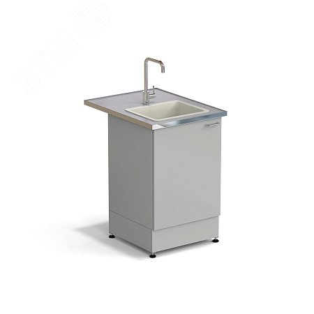 Изображение товара Лабораторный стол-мойка ЭКРОС 600х800х900 мм с монолитным керамогранитом