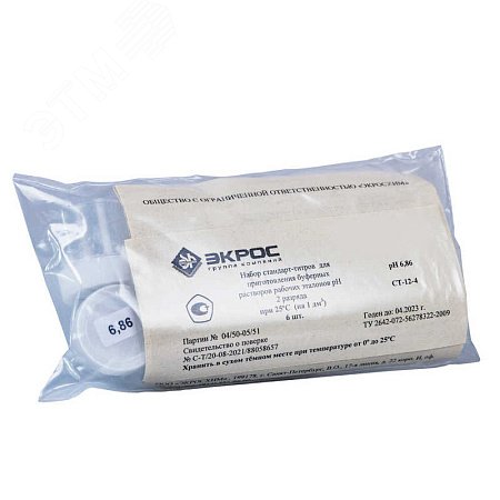 Изображение товара Набор pH-метриев 2 разряда, pH 6,86 кор, 6 шт, Россия