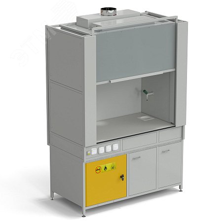 Изображение товара Шкаф вытяжной лабораторный из стеклопластика с электрикой и отсеком для кислот 1500х820х2240 мм