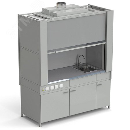 Изображение товара Лабораторный вытяжной шкаф с коконом из стеклопластика и мойкой 1800х820х2240 мм