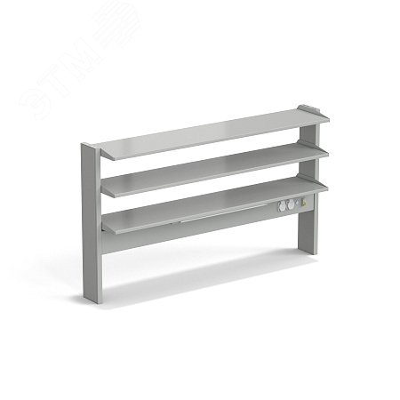 Изображение товара Лабораторный пристенный стеллаж ЭКРОС с тремя полками длиной 1500 мм