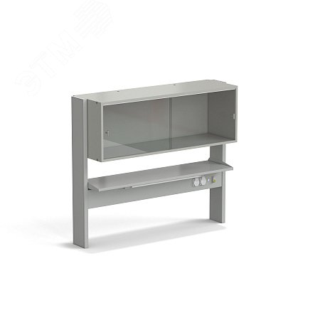 Изображение товара Лабораторный пристенный стеллаж ЭКРОС с полкой и шкафом 1200 мм