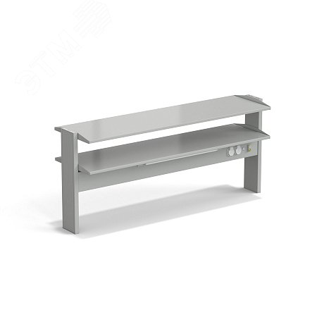 Изображение товара Лабораторный островной стеллаж ЭКРОС на 1500 с двумя полками, российский товар