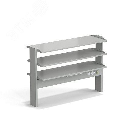 Изображение товара Лабораторный островной стеллаж ЭКРОС с тремя полками 1200 мм