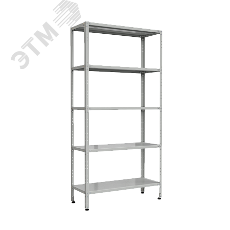 Изображение товара Стеллаж лабораторный универсальный 5 полок 1000x400x2000 мм серый металл
