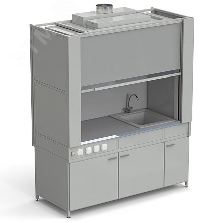 Изображение товара Вытяжной лабораторный шкаф с коконом из стеклопластика и керамогранитом 1800х820х2240 мм