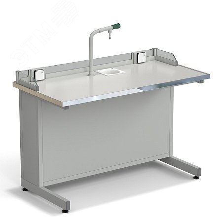 Изображение товара Лабораторный ученический стол с подводом воды и розетками 1212х610х840ЛГ-лайт Изображение товара Лабораторный ученический стол с подводом воды и розетками 1212х610х840ЛГ-лайт
