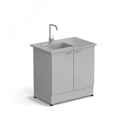 Изображение товара Лабораторный стол-мойка ЭКРОС 900х600х900 мм с чашей из стеклопластика и монолитной рабочей поверхн