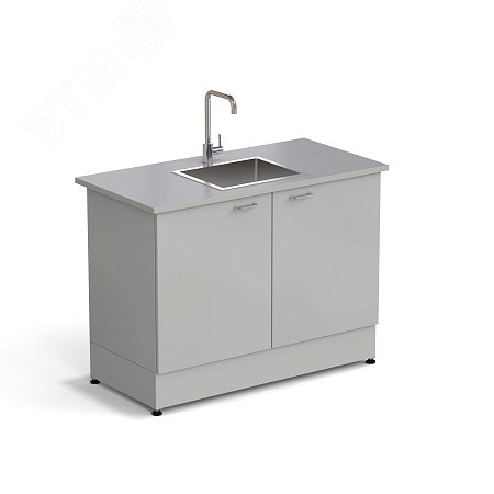 Изображение товара Лабораторный стол-мойка ЭКРОС 1200x600x900 мм с нержавеющей чашей и керамигранитной поверхностью Изображение товара Лабораторный стол-мойка ЭКРОС 1200x600x900 мм с нержавеющей чашей и керамигранитной поверхностью