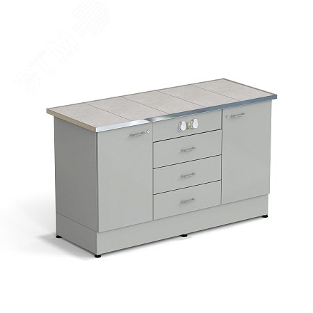 Изображение товара Лабораторный стол-тумба ЭКРОС 1500х600х900 мм с керамической поверхностью