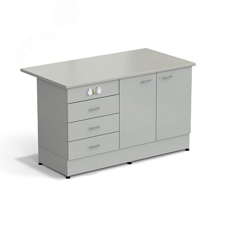 Изображение товара Лабораторный стол-тумба ЭКРОС 1500х800х900 мм с электрикой и 2 дверьми