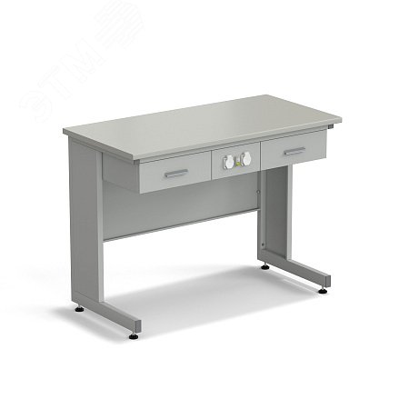 Изображение товара Лабораторный стол с ящиками и электрикой ЭКРОС 1200х600х900 мм серый ламинат Изображение товара Лабораторный стол с ящиками и электрикой ЭКРОС 1200х600х900 мм серый ламинат