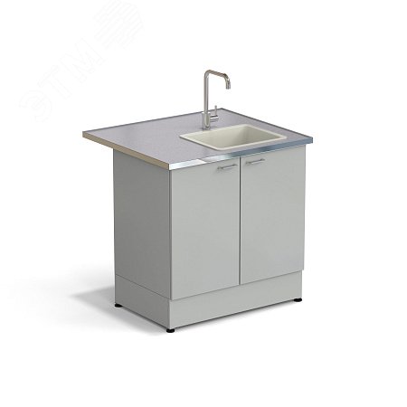 Изображение товара Лабораторный стол-мойка ЭКРОС 900х800х900 мм с монолитным керамогранитом