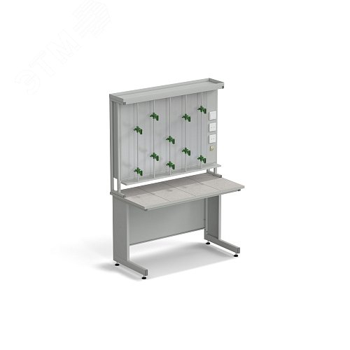 Изображение товара Стол титровальный лабораторный ЭКРОС 1200х600х750/1735 мм, раб. поверхность - КЕРАМИКА с ПВХ кромкой (КЕ,ПВХСМ) (шт)