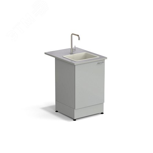 Изображение товара Стол-мойка лабораторная ЭКРОС 600х800х900 мм, чаша полипропилен, раб. поверхность - МОНОЛИТНЫЙ КЕРАМОГРАНИТ с ПВХ кромкой (МКГ,ПВХСМ) (шт)