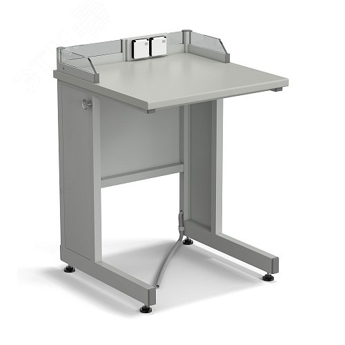 Изображение товара Стол ученический лабораторный с бортиком и розетками 600х600х840, раб. поверхность - ЛАМИНАТ СЕРЫЙ (ЛС,СМ) (шт)