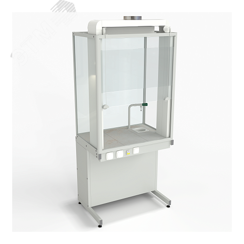 Изображение товара Шкаф демонстрационный лабораторный напольный с электрикой, евронога, с водой 950х650х2245, раб. поверхность - КЕРАМИКА (КЕ,СМ) (шт)