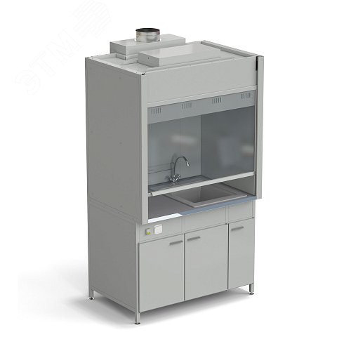 Изображение товара Шкаф вытяжной лабораторный с мойкой из СП и смесителем1200х900х2145 мм, раб. поверхность - МОНОЛИТНЫЙ КЕРАМОГРАНИТ (МКГ,СМ) (шт)