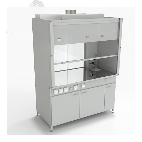 Изображение товара Шкаф демонстрационный лабораторный специализированный, с электрикой 1500х800х2140, раб. поверхность - НЕРЖАВЕЮЩАЯ СТАЛЬ (НС,СМ) (шт)