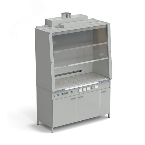 Изображение товара Шкаф вытяжной лабораторный без подвода воды с электрикой 1520х750х2160 мм, раб. поверхность - КЕРАМИКА (КЕ,БМ) (шт)
