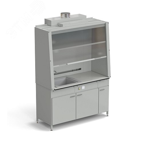 Изображение товара Шкаф вытяжной лабораторный с одной мойкой из СП без электрики 1520х750х2160 мм, раб. поверхность - LABGRADE (LG,БМ) (шт)